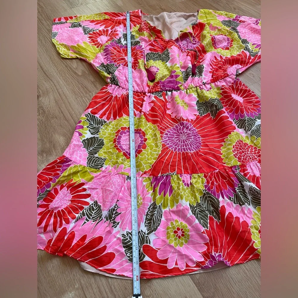 Trina Turk Pink Orange Yellow Floral Mini Dress - Picture 10 of 12